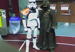 Storm trooper and Jawa at I-Con (273 visits) in the dealer room at I-Con 27. There were lots of Star Wars critters running around, including Boba... Storm trooper and Jawa at I-Con