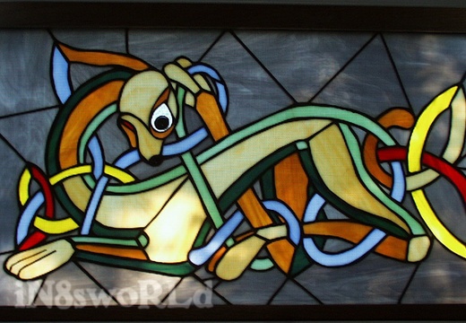 Celtic Dog in stained glass by Cathy (4265 visits) Celtic Dog in stained glass by Cathy