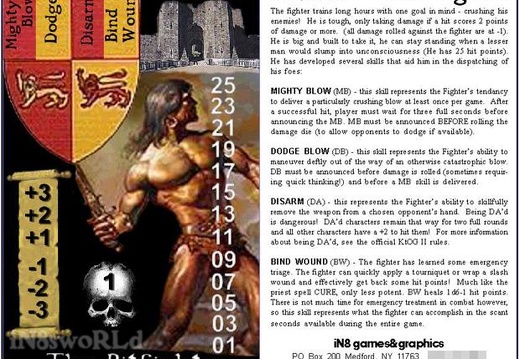 KtOG II concept card - Fighter (2814 visits) Check out the rules to the original KtoG at
http://ktog.in8sworld.net KtOG II concept card - Fighter