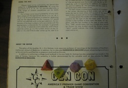 Old Blue Dungeons & Dragons rules and dice