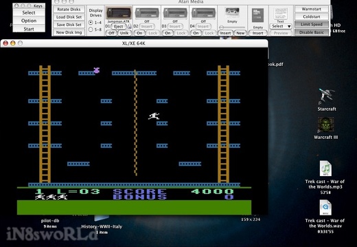Atari 800 emu - Jumpman - Bombs Away level