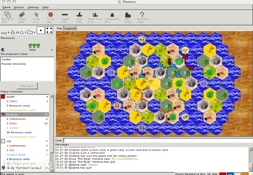 Pioneers (10352 visits) Settlers of Catan clone E and I played a good game of Pioneers today, though we both lost to a compu... Pioneers