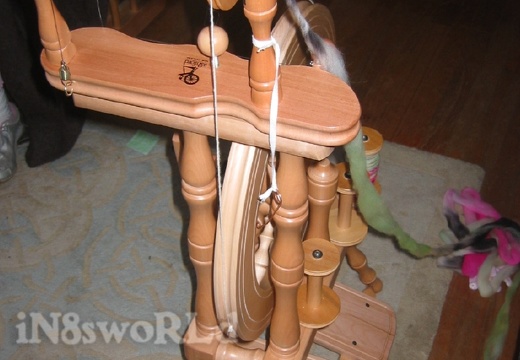 Spinning Wheel (2441 visits) Cathy has been spinning using a spindle for about two years now, so her new spinning wheel (made in ... Spinning Wheel