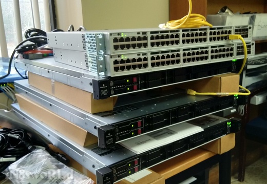 3 HPE DL360s and 2 Cisco 9300s